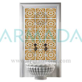 Armada Çini 20x20 cm SP 101 Kabartmalı Türk Yıldızı Kütahya İznik Çini Deseni Modelleri