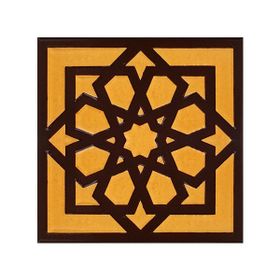 Armada Çini 20x20 cm SP 101-Kahve Kabartmalı Türk Yıldızı Kütahya İznik Çini Deseni Modelleri