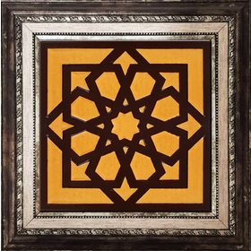 Armada Çini 20x20 cm SP 101-Kahve Kabartmalı Türk Yıldızı Kütahya İznik Çini Deseni Modelleri