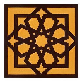 Armada Çini 20x20 cm SP 101-Kahve Kabartmalı Türk Yıldızı Kütahya İznik Çini Deseni Modelleri