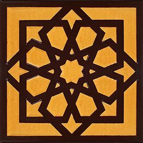 Armada Çini 20x20 cm SP 101-Kahve Kabartmalı Türk Yıldızı Kütahya İznik Çini Deseni Modelleri