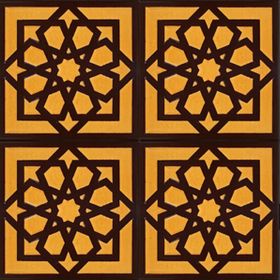 Armada Çini 20x20 cm SP 101-Kahve Kabartmalı Türk Yıldızı Kütahya İznik Çini Deseni Modelleri