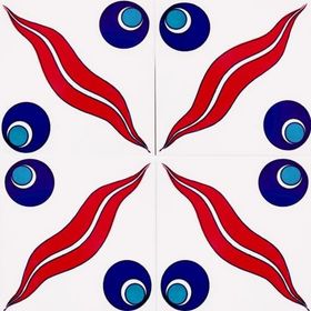 Armada Çini 20x20 cm SP 14 Kütahya Cami Çinisi İznik Desenli Seramik Çini Karo