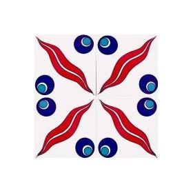 Armada Çini 20x20 cm SP 14 Kütahya Cami Çinisi İznik Desenli Seramik Çini Karo