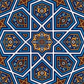 Armada Çini 20x20 cm SP 48 Kütahya Cami Çinisi Geometrik Selçuklu Desenli Seramik Çini Karo