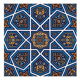 Armada Çini 20x20 cm SP 48 Kütahya Cami Çinisi Geometrik Selçuklu Desenli Seramik Çini Karo