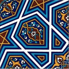 Armada Çini 20x20 cm SP 48 Kütahya Cami Çinisi Geometrik Selçuklu Desenli Seramik Çini Karo