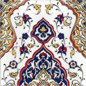 Armada Çini 20x20 cm SP 79 Kütahya Cami Çinisi Osmanlı Desenli Seramik Çini Karo