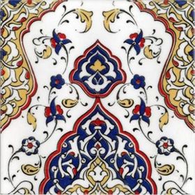 Armada Çini 20x20 cm SP 79 Kütahya Cami Çinisi Osmanlı Desenli Seramik Çini Karo