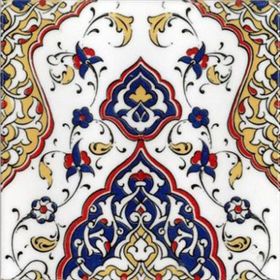 Armada Çini 20x20 cm SP 79 Kütahya Cami Çinisi Osmanlı Desenli Seramik Çini Karo