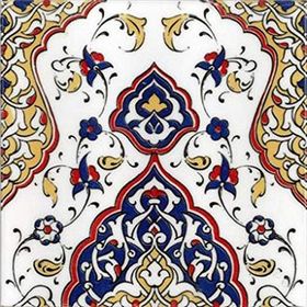 Armada Çini 20x20 cm SP 79 Kütahya Cami Çinisi Osmanlı Desenli Seramik Çini Karo