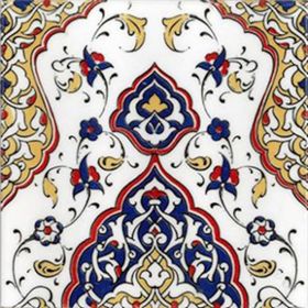 Armada Çini 20x20 cm SP 79 Kütahya Cami Çinisi Osmanlı Desenli Seramik Çini Karo