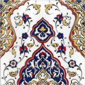 Armada Çini 20x20 cm SP 79 Kütahya Cami Çinisi Osmanlı Desenli Seramik Çini Karo