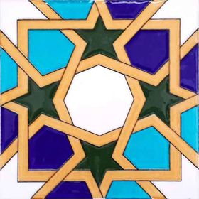 Armada Çini 20X20 cm SP 86 Tunus Kütahya Cami Çinisi Geometrik Desenli Seramik Çini Karo