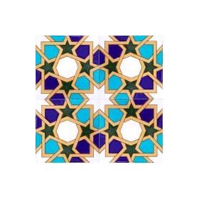 Armada Çini 20X20 cm SP 86 Tunus Kütahya Cami Çinisi Geometrik Desenli Seramik Çini Karo