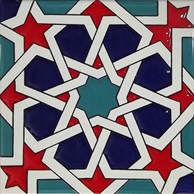 Armada Çini 20X20 cm SP 88 Kütahya Cami Çinisi Selçuklu Desenli Seramik Çini Karo