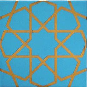 Armada Çini 20x20 cm SP 89 Metalik Kütahya Cami Çinisi Selçuklu Desenli Seramik Çini Karo