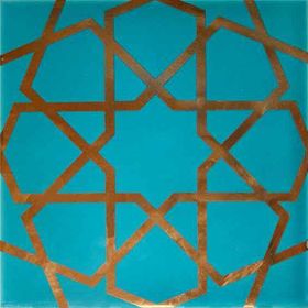 Armada Çini 20x20 cm SP 89 Metalik Kütahya Cami Çinisi Selçuklu Desenli Seramik Çini Karo