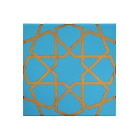 Armada Çini 20x20 cm SP 89 Metalik Kütahya Cami Çinisi Selçuklu Desenli Seramik Çini Karo