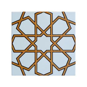 Armada Çini 20x20 cm SP 89-v Sarı Selçuklu Türkmen Yıldızı Kütahya İznik Çini Karo Seramik