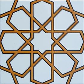 Armada Çini 20x20 cm SP 89-v Sarı Selçuklu Türkmen Yıldızı Kütahya İznik Çini Karo Seramik