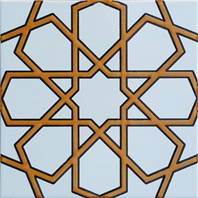 Armada Çini 20x20 cm SP 89-v Sarı Selçuklu Türkmen Yıldızı Kütahya İznik Çini Karo Seramik