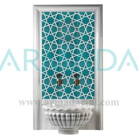 Armada Çini 20x20 cm SP 94 Yıldız Kütahya Cami Çinisi Selçuklu Desenli Seramik Çini Karo