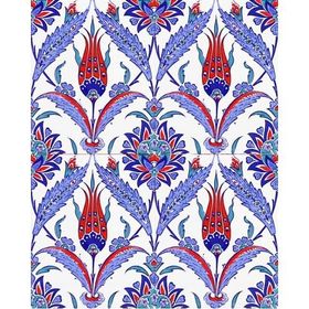 Armada Çini 20X25 cm AC 1002 Kütahya Cami Çinisi Lale Desenli Seramik Çini Karo