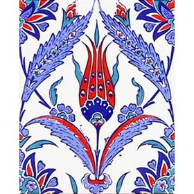 Armada Çini 20X25 cm AC 1002 Kütahya Cami Çinisi Lale Desenli Seramik Çini Karo