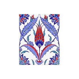 Armada Çini 20X25 cm AC 1002 Kütahya Cami Çinisi Lale Desenli Seramik Çini Karo