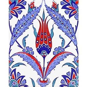Armada Çini 20X25 cm AC 1002 Kütahya Cami Çinisi Lale Desenli Seramik Çini Karo