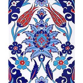 Armada Çini 20X25 cm AC 1004 Kütahya Cami Çinisi Osmanlı Desenli Seramik Çini Karo