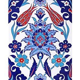 Armada Çini 20X25 cm AC 1004 Kütahya Cami Çinisi Osmanlı Desenli Seramik Çini Karo