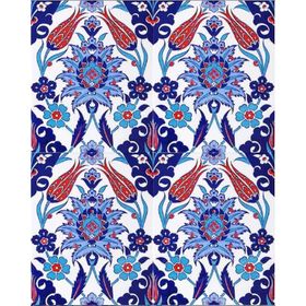 Armada Çini 20X25 cm AC 1004 Kütahya Cami Çinisi Osmanlı Desenli Seramik Çini Karo