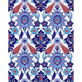 Armada Çini 20X25 cm AC 1004 Kütahya Cami Çinisi Osmanlı Desenli Seramik Çini Karo