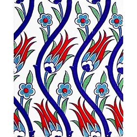 Armada Çini 20x25 cm AC 1020 Kütahya Cami Çinisi Osmanlı Desenli Seramik Çini Karo