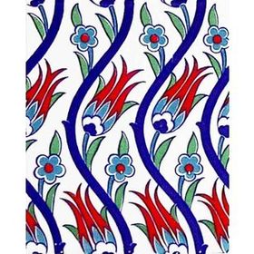 Armada Çini 20x25 cm AC 1020 Kütahya Cami Çinisi Osmanlı Desenli Seramik Çini Karo