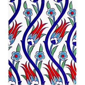 Armada Çini 20x25 cm AC 1020 Kütahya Cami Çinisi Osmanlı Desenli Seramik Çini Karo