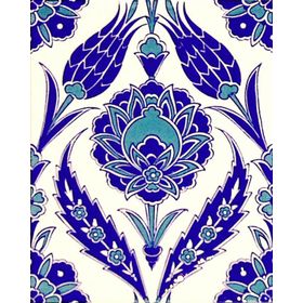 Armada Çini 20X25 cm AC 308 Kütahya Cami Çinisi Osmanlı Lale Desenli Seramik Çini Karo