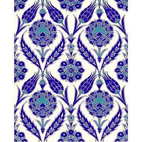 Armada Çini 20X25 cm AC 308 Kütahya Cami Çinisi Osmanlı Lale Desenli Seramik Çini Karo