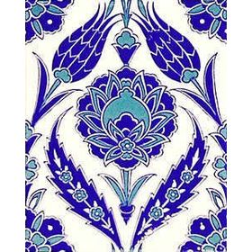 Armada Çini 20X25 cm AC 308 Kütahya Cami Çinisi Osmanlı Lale Desenli Seramik Çini Karo
