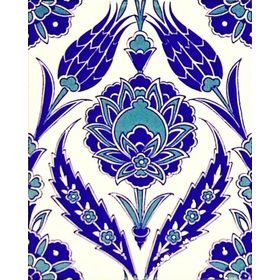 Armada Çini 20X25 cm AC 308 Kütahya Cami Çinisi Osmanlı Lale Desenli Seramik Çini Karo