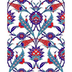 Armada Çini 20X25 cm AC 313 Kütahya Cami Çinisi Hançer Desenli Seramik Çini Karo