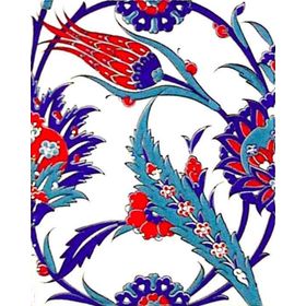 Armada Çini 20X25 cm AC 313 Kütahya Cami Çinisi Hançer Desenli Seramik Çini Karo