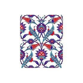Armada Çini 20X25 cm AC 313 Kütahya Cami Çinisi Hançer Desenli Seramik Çini Karo