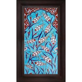 Armada Çini 20X40 Cm Ed 154 Mavili Lalezar Eldekoru Çini Pano