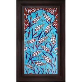 Armada Çini 20X40 Cm Ed 154 Mavili Lalezar Eldekoru Çini Pano