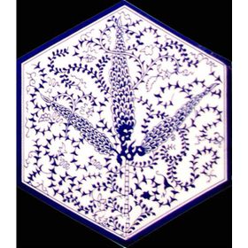 Armada Çini 21X23 cm AL 07 Altıgen Çini Desen İznik Karo Seramik