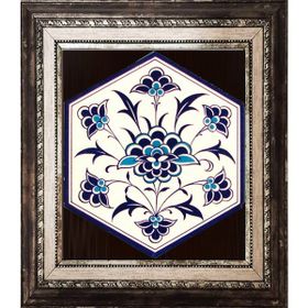 Armada Çini 21X23 cm Al 1 İznik Desenli Seramik Altıgen Çini Karo