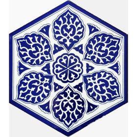 Armada Çini 21X23 cm Al 2 Selçuklu Desenli Seramik Altıgen Çini Karo